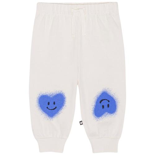 Molo GOTS Simeon Joggingbukser Blue Heart | Hvid | 62 cm