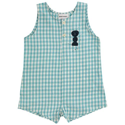 Bobo Choses Ant Gingham Romper Turkis | Blå | 9 months