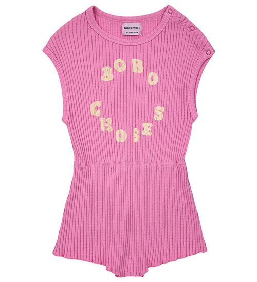 Se Bobo Choses Bobo Choses Sommerdragt - Rib - Circle - Pink ved KidsWorld