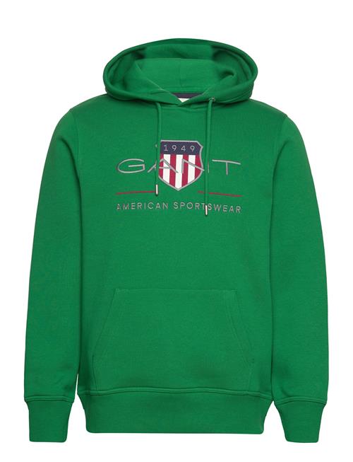 Se GANT Reg Archive Shield Hoodie GANT Green ved Booztlet