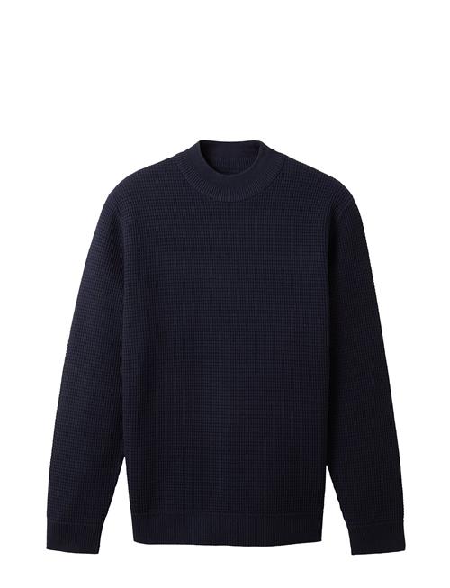 Se Tom Tailor Structured Mockneck Knit Tom Tailor Navy ved Booztlet