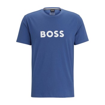 BOSS T Shirt RN Blå bomuld Large Herre