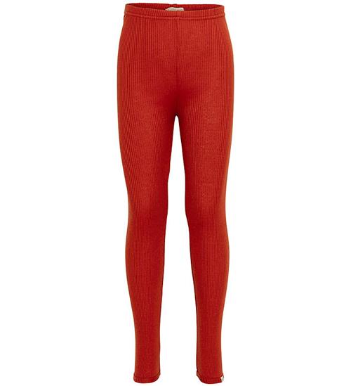 Se Minimalisma Leggings - Bieber - Silke/Bomuld - Poppy Red ved KidsWorld