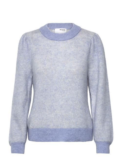 Se Selected Femme Slflilo Ls Knit O-Neck Selected Femme Blue ved Booztlet