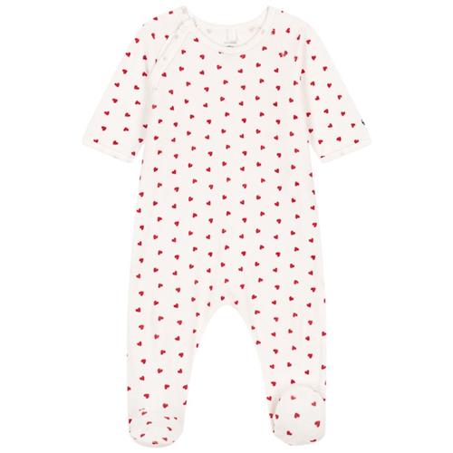 Se Petit Bateau Hjertemønstret Sparkedragt Cremefarvet | Hvid | 1 months ved Babyshop