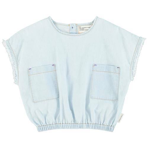 Se Piupiuchick Bluse I Denim Lyseblå | Blå | 10 years ved Babyshop