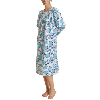 Se Calida Soft Cotton Nightshirt 33000 Hvid/Blå bomuld Small Dame ved Timarco