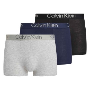 Calvin Klein 3P Ultra Soft Modern Trunks Sort/Blå modal Large Herre