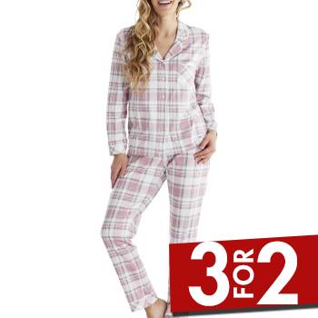 Damella Checked Cotton Pyjamas Rosa Mønster  bomuld Medium Dame