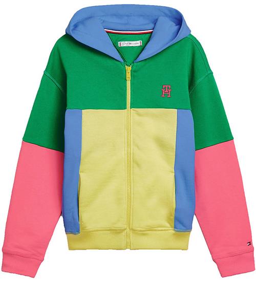 Tommy Hilfiger Cardigan - U Colorblock Monogram - GrÃ¸n/Gul/Pink/