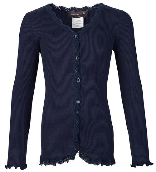 Se Rosemunde Rosemunde Cardigan - Rib - Silke/Bomuld - Noos - Navy ved KidsWorld