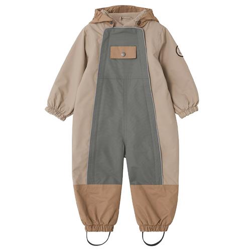 Se Kuling Milano Kontrastfarvet Skaloverall Green/Sand | Beige | 92 cm ved Babyshop