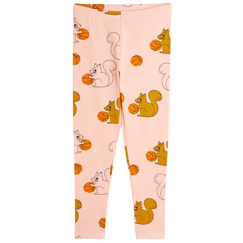 Se Mini Rodini GOTS Squirrels Leggings Lyserød | Lyserød | 140/146 cm ved Babyshop