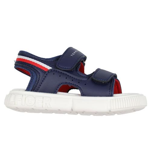 Se Tommy Hilfiger Sandaler - Stripes Velcro - BlÃ¥ ved KidsWorld