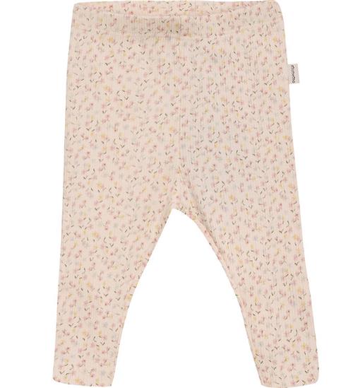 Se Minymo Leggings - AOP - Rib - Pink Champagne ved KidsWorld