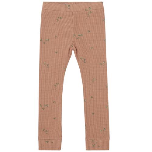 garbo&friends Mønstrete Vaflede Leggings Sorrel Chestnut | Lyserød | 86/92 cm