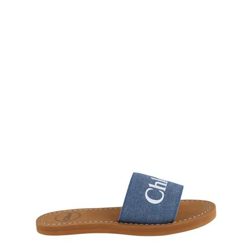 Se Chloé Logo Glid Sandaler Denim Blå | Blå | 29 EU ved Babyshop