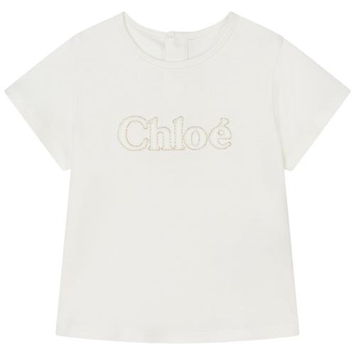 Se Chloé Logo T-shirt Naturhvid | Hvid | 9 months ved Babyshop