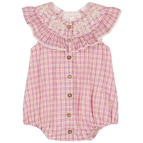 Louise Misha Jade Romper Fuchsia Tartan Joy | Lyserød | 3 months