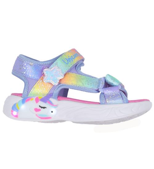 Se Skechers Sandaler m. Lys - S Lights Unicorn Dreams - Blue/Multi ved KidsWorld