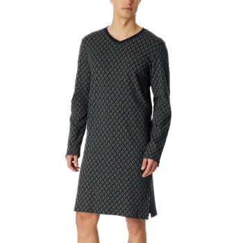 Se Schiesser Fine Interlock Men Longsleeve Nightdress Mørkblå bomuld 58 Herre ved Timarco