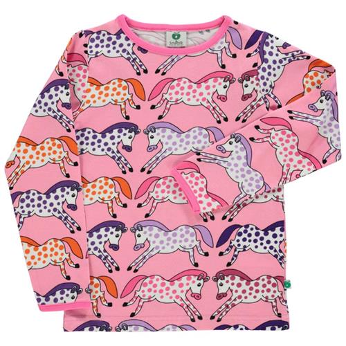 Småfolk Mønstret Langærmet T-shirt Med Hester Sea Pink | Lyserød | 2-3 years