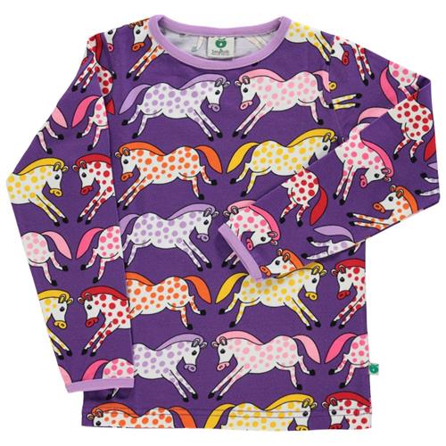 Se Småfolk Mønstret Langærmet T-shirt Med Hester Purple Heart | Lilla | 5-6 years ved Babyshop