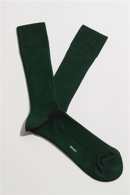 AN IVY Forest Green Ribbed Socks