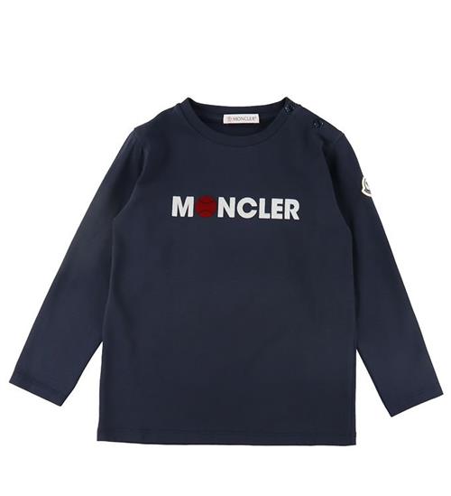 Se Moncler Bluse - Navy m. Print ved KidsWorld