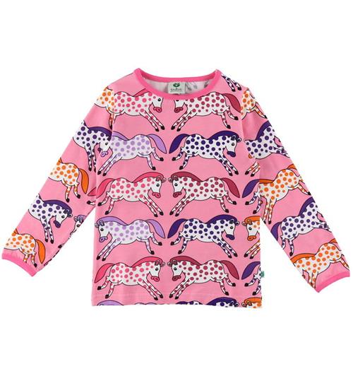 Se SmÃ¥folk SmÃ¥folk Bluse - Sea Pink m. Heste ved KidsWorld