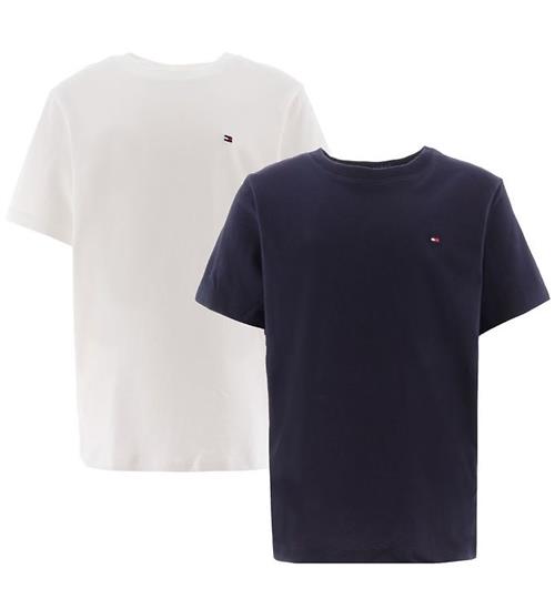 Se Tommy Hilfiger T-shirt - 2-pak - Desert Sky/Hvid ved KidsWorld