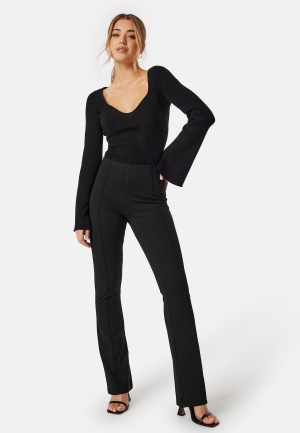 Se BUBBLEROOM Soft Suit Flared Trousers Black S ved Bubbleroom