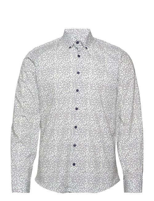 Lindbergh Printed Superflex Shirt L/S Lindbergh White