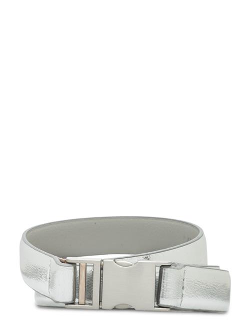 Mango Metal Fastening Leather Belt Mango Silver