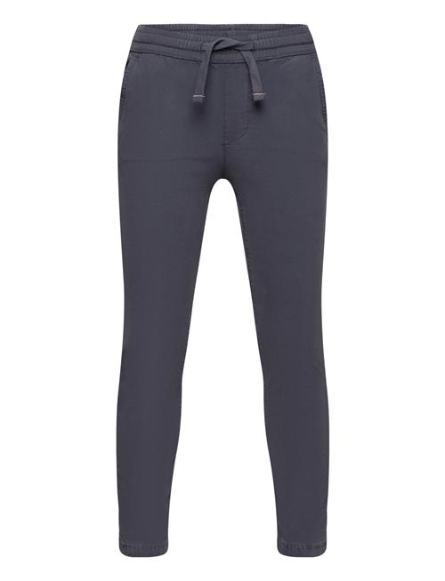 Mango Cotton Jogger-Style Trousers Mango Navy