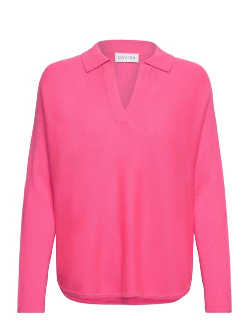 Se Davida Cashmere Curved Open Collar Davida Cashmere Pink ved Booztlet