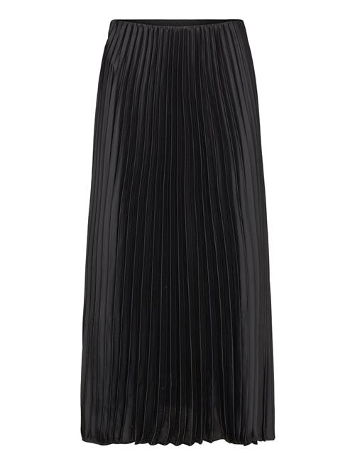 Mango Satin Pleated Skirt Mango Black