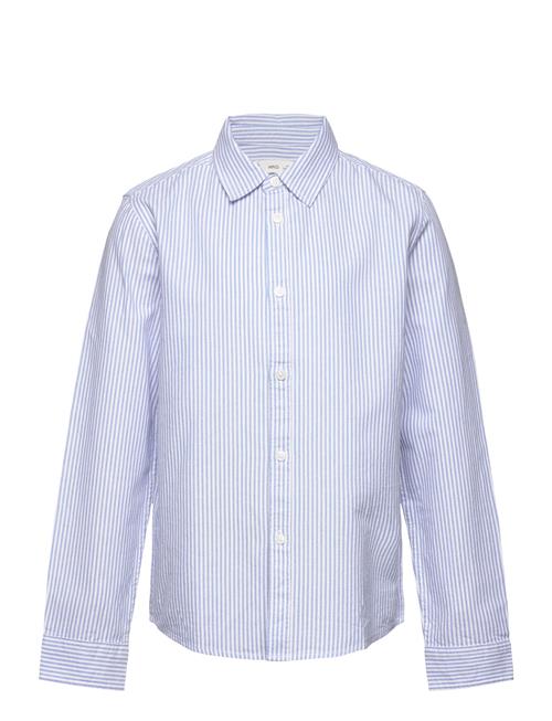 Mango Striped Oxford Shirt Mango Blue