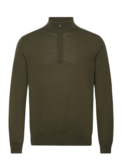 Mango 100 Merino Wool Sweater With Zip Collar Mango Khaki