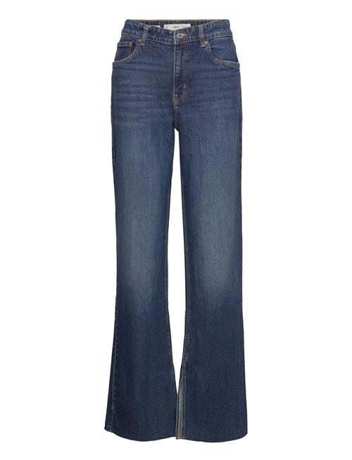 Se Mango Medium-Rise Straight Jeans With Slits Mango Blue ved Booztlet