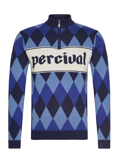 Percival Harlequinn Zip Pullover Percival Blue