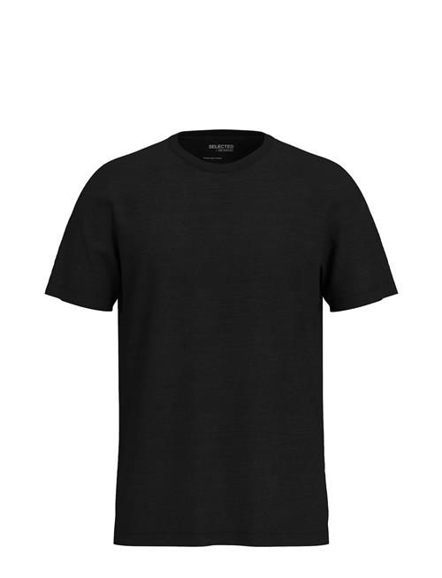 Slhaspen Slub Ss O-Neck Tee Noos Selected Black