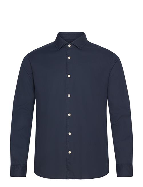 Slhregbond-Garment Dyed Shirt Ls Selected Navy