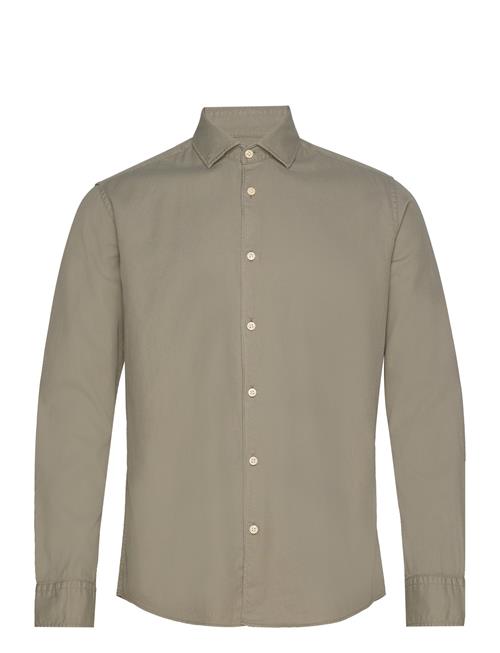 Slhregbond-Garment Dyed Shirt Ls Selected Green