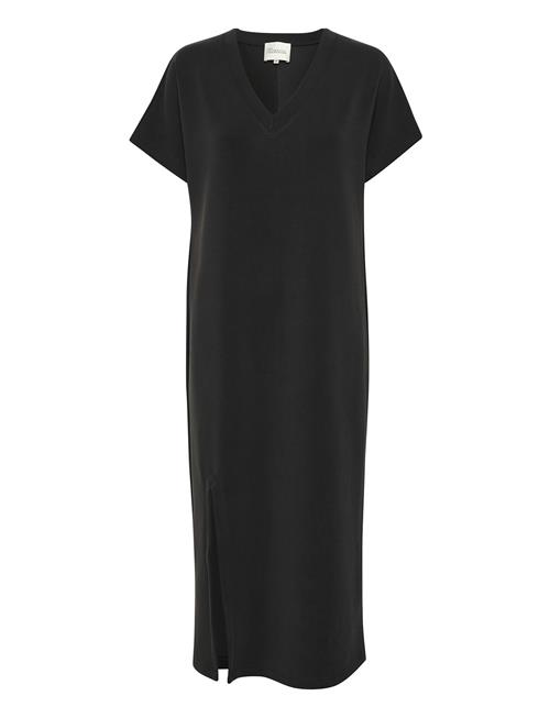 Ellemw V-Neck Long Dress My Essential Wardrobe Black