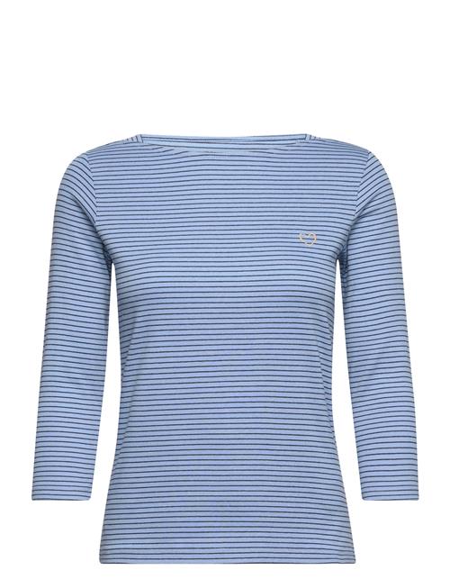 Se Tom Tailor T-Shirt Boat Neck Stripe Tom Tailor Blue ved Booztlet