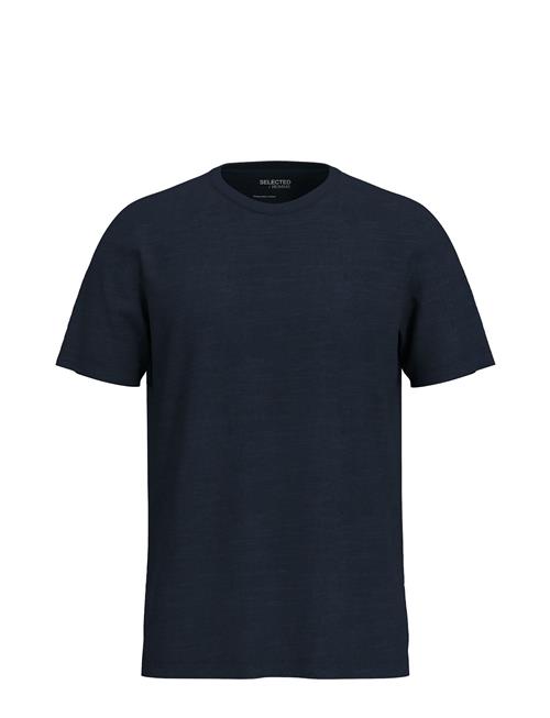 Selected Homme Slhaspen Slub Ss O-Neck Tee Noos Selected Homme Navy