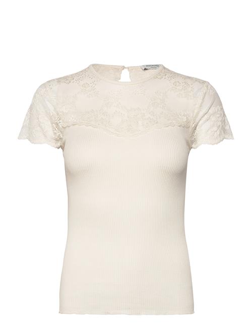 Se Rosemunde Silk T-Shirt W/ Lace Rosemunde White ved Booztlet