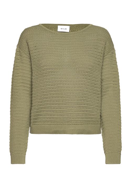 Vila Vibellisina Boatneck L/S Knit Top - Noos Vila Khaki