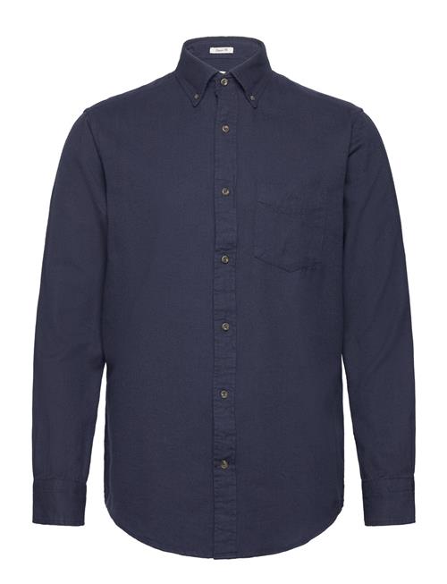 Reg Herringb Flannel Shirt GANT Navy